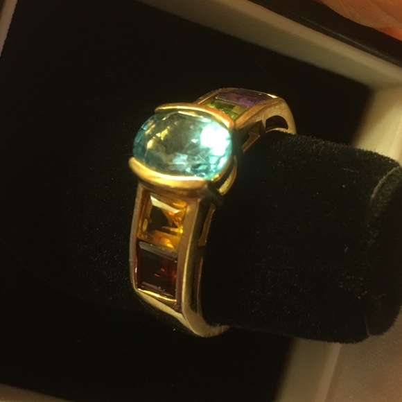 Vintage Real solid gold 14kp (karat plumb) & semiprecious - Picture 4 of 4